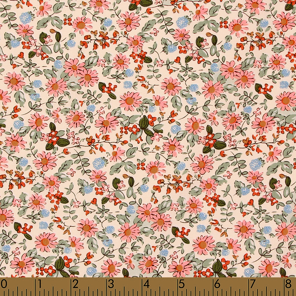 F11.0 - Pink and blue floral